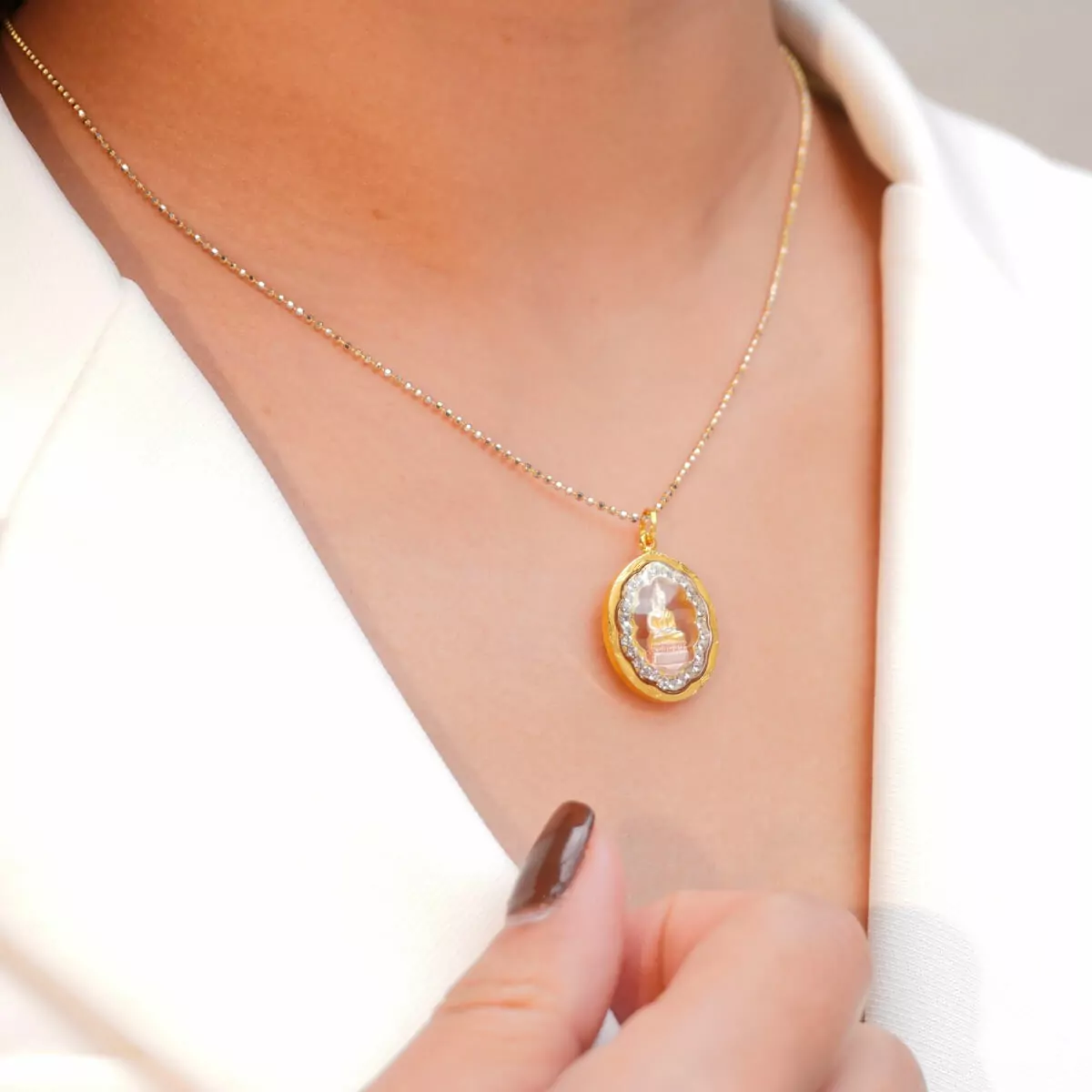 Thursday Birthday Buddha Pendant With Swiss Diamonds - Image 4