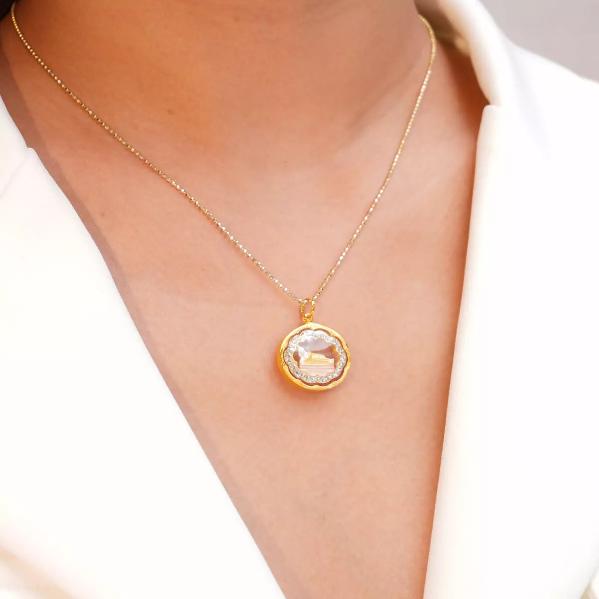Tuesday Birthday Buddha Pendant With Swiss Diamonds - Image 4