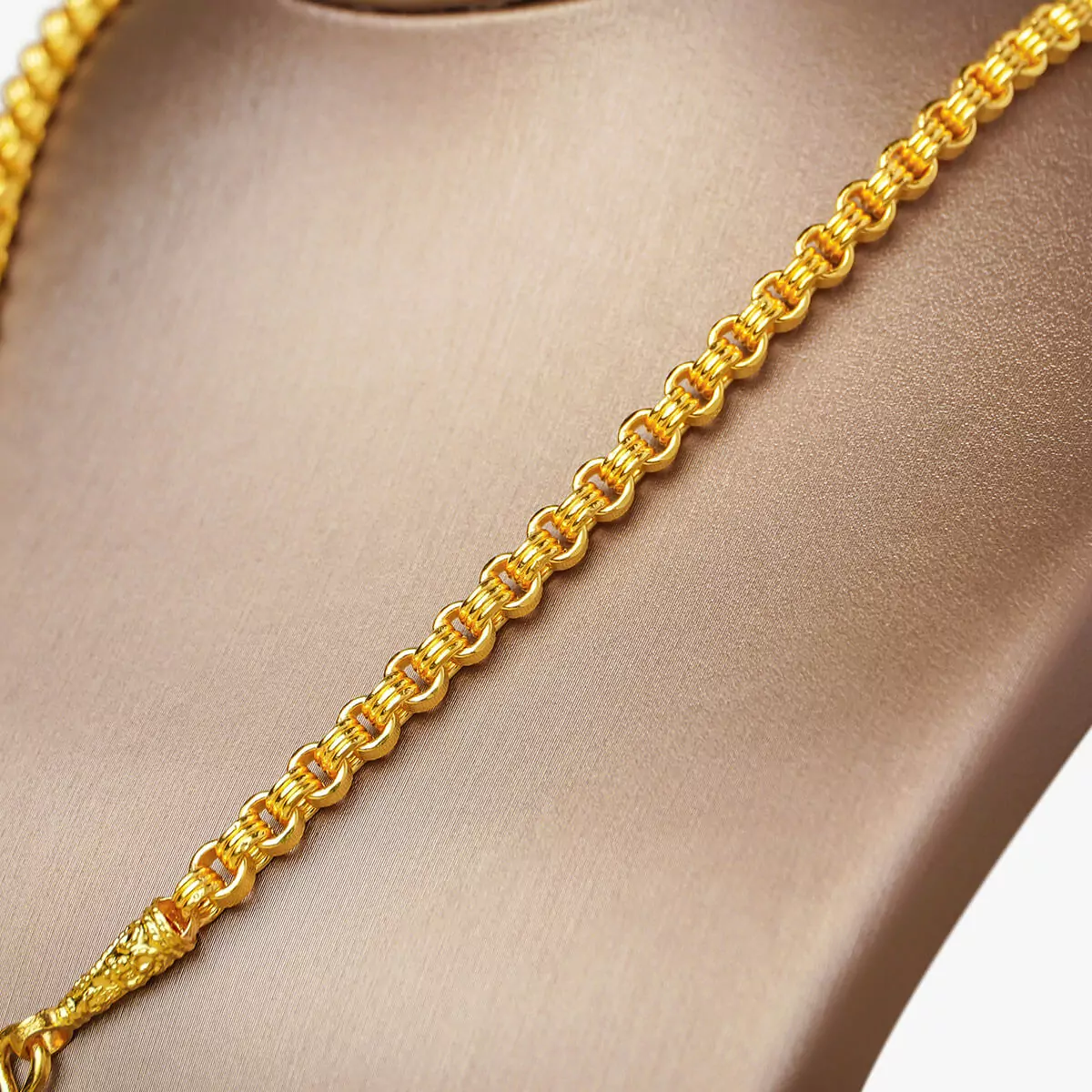Gold Necklace 1 Baht Classic Three Ring Pattern